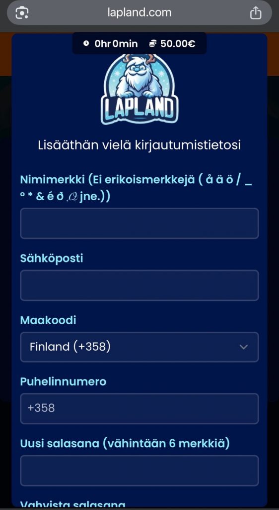 Lisätietojen jakaminen Revolut casinolle tilin luomiseksi