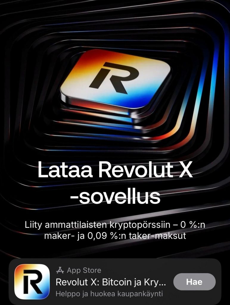 Revolut X tarjoaa matalakuluista treidausta kryptovaluutoilla