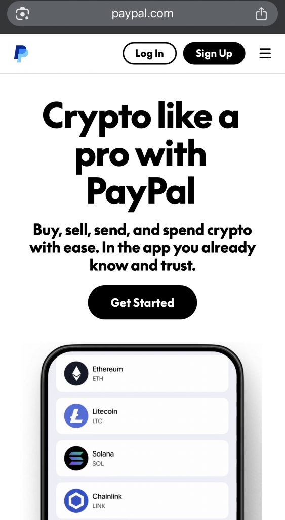 PayPal tukee ulkomailla myös kryptovaluuttoja