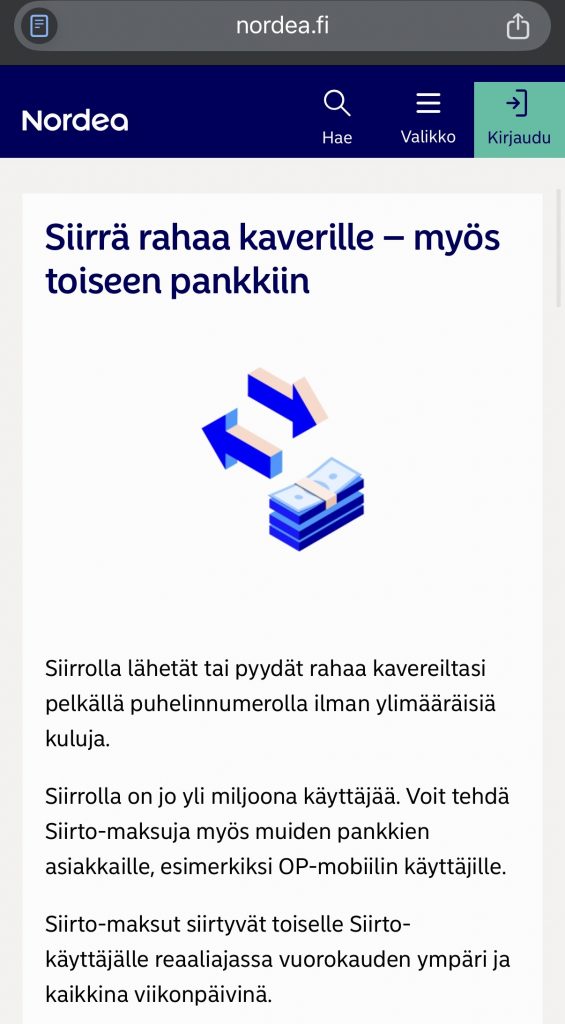 Siirto tarjoaa sulavat maksut kavereiden kesken puhelinnumerolla