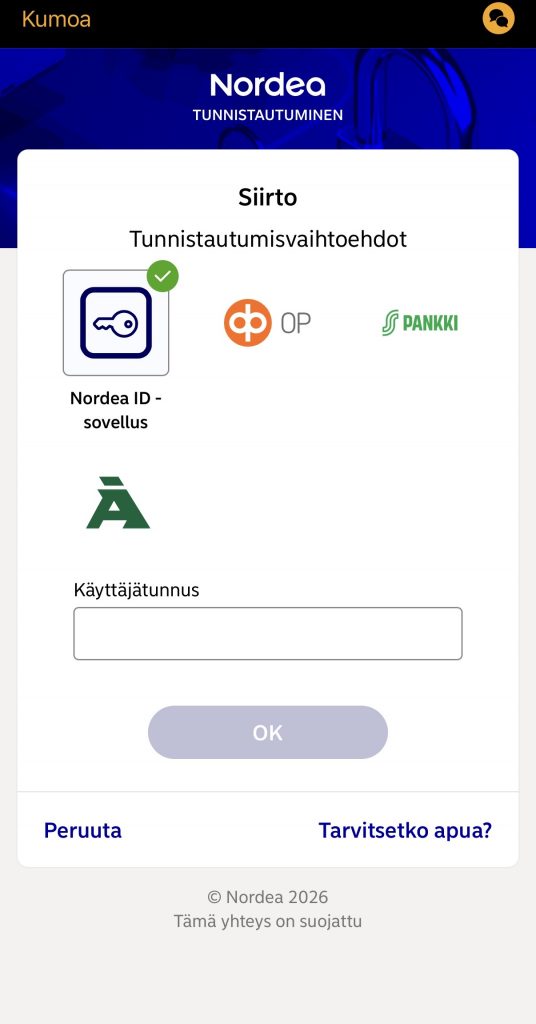 Siirto-palvelu ja sen vanhat yhteistyöpankit