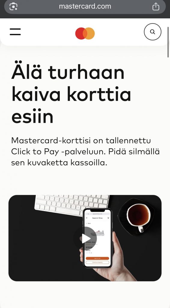 Mastercard Click to Pay -palvelu