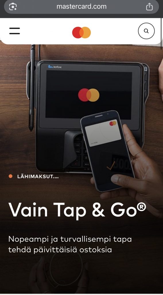 Mastercard Tap & Go tarjoaa simppelin lähimaksun