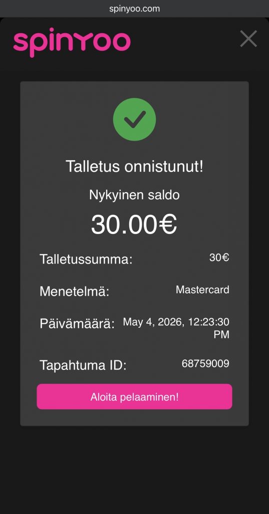 Mastercard siirto tulee välittömästi perille