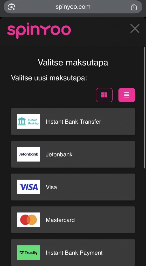 Mastercard kasinon maksutavat