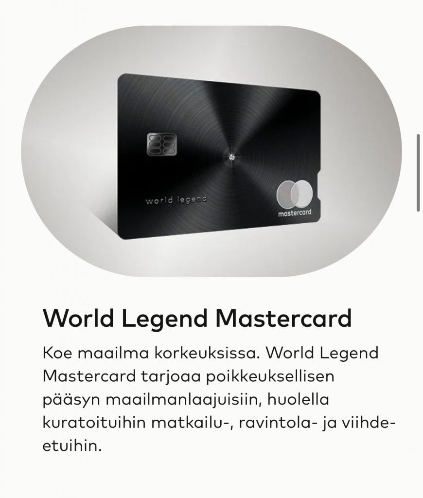 World Legend Mastercard -kortti